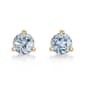 Gemminded 3mm Round Aquamarine 3 Prong Stud Earrings - image 2