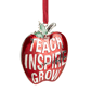 Northlight Red Silver Plated Apple Teacher Christmas Ornament - image 4