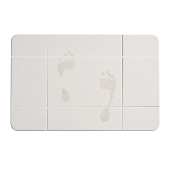 VCNY Home White Carved Grid Diatomite Stone Bath Mat