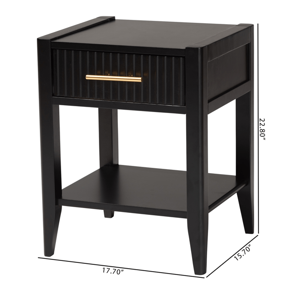 Baxton Studio Primrose Mid-Century Wood 1-Drawer Nightstand