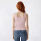 Juniors Madden Girl Square Neck Side Ruch Split Hem Tank Top - image 2