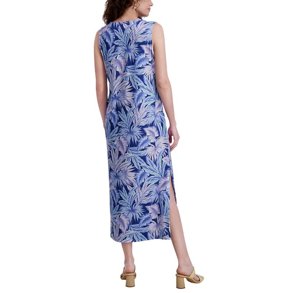 Womens Stella Parker Sleeveless Tropical Leaf UPF Midi Dress