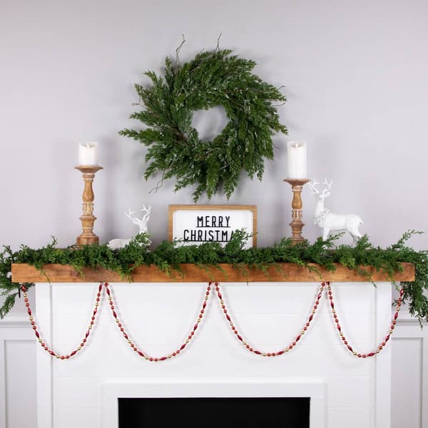Northlight Seasonal Shiny and Matte Red Beaded Christmas Garland