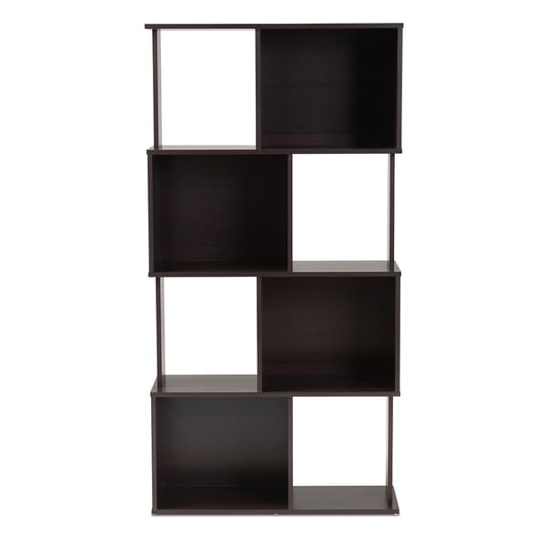 Baxton Studio Riva Geometric Wood Bookshelf