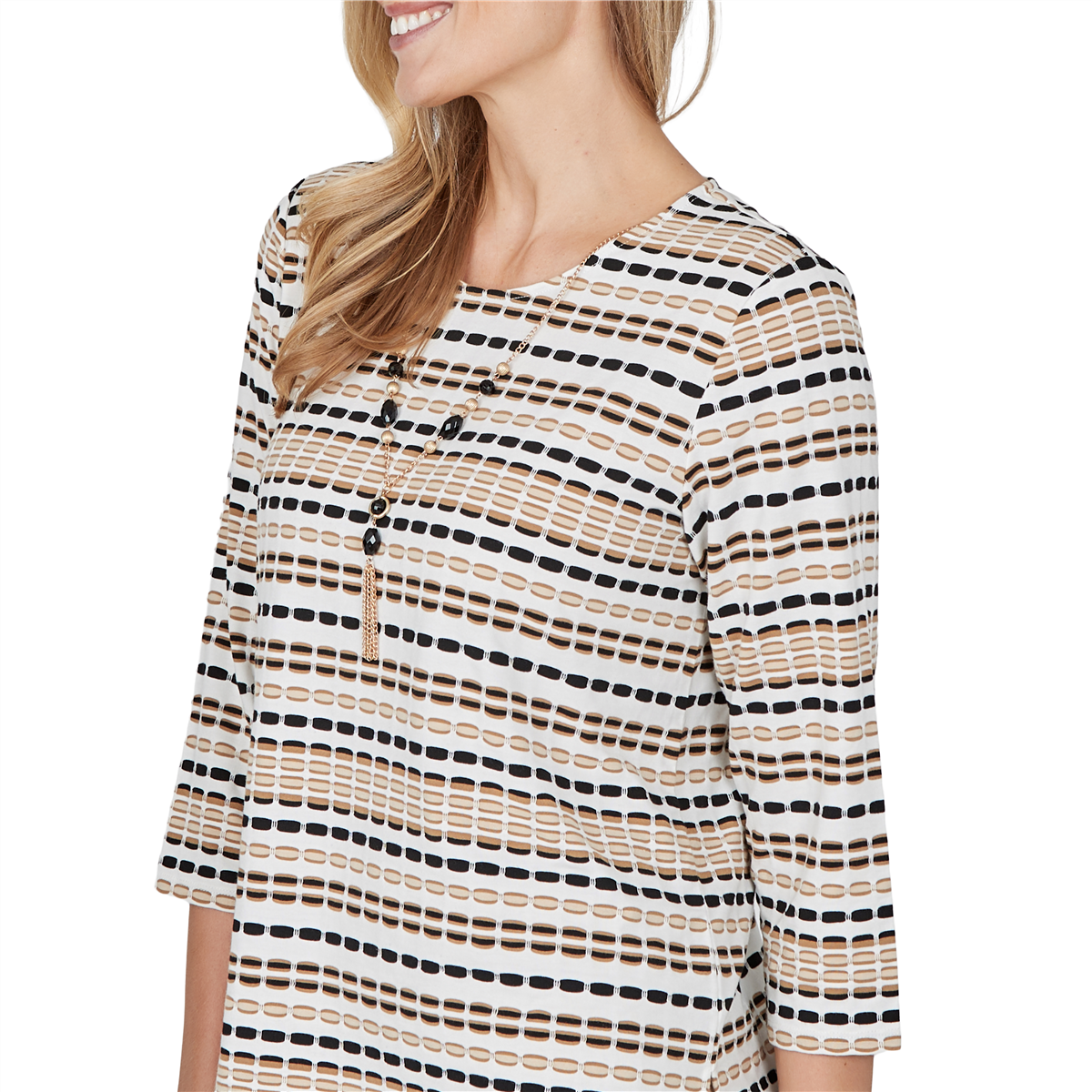 Womens Alfred Dunner Cityscape Biadere Stripe Blouse