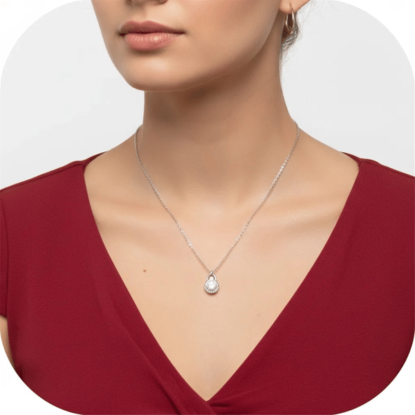 Saffron 0.5ctw.Moissanite Diamond Infinity Drop Necklace