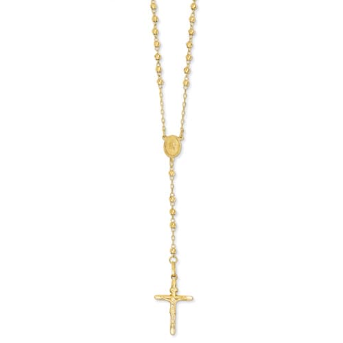 Gold Classics&#40;tm&#41; Diamond Cut Beaded Rosary Y-Necklace - image 