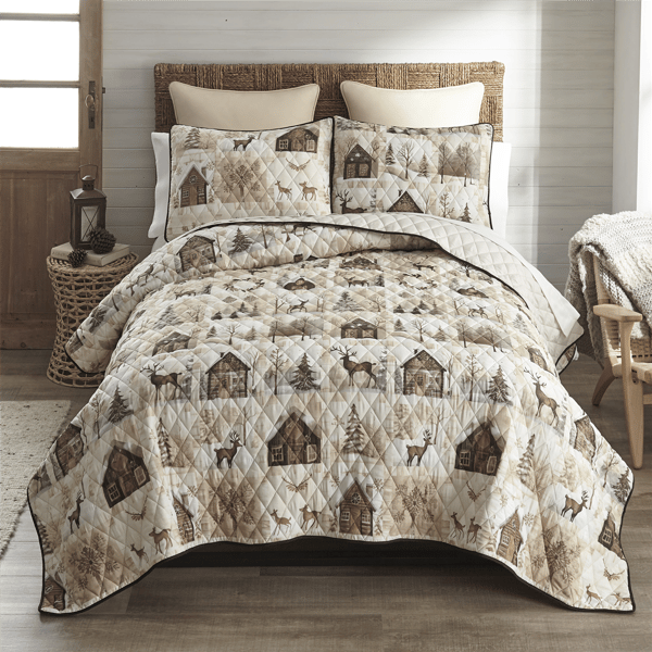Donna Sharp Your Lifestyle Antique Winter Quilt Set - image 