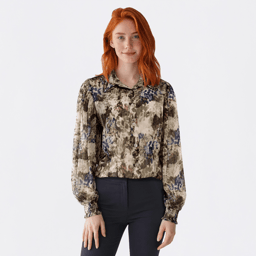 Juniors A. Byer Long Sleeve Lurex Button Up Collar Blouse
