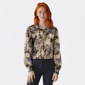 Juniors A. Byer Long Sleeve Lurex Button Up Collar Blouse - image 1