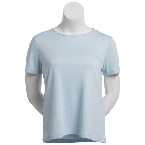Petite Hasting & Smith Short Sleeve Solid Round Neck Tee - image 