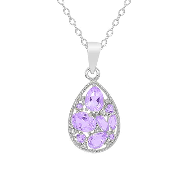 Gianni Argento Silver Amethyst Pendant Necklace - image 