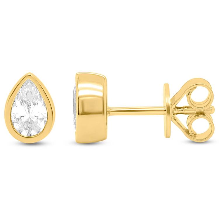 Nova Star(R) 1ctw. Pear Lab Grown Diamond Bezel-Set Stud Earrings