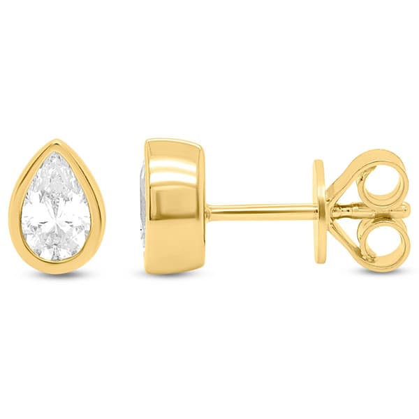 Nova Star(R) 1ctw. Pear Lab Grown Diamond Bezel-Set Stud Earrings - image 