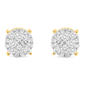 Nova Star® Gold Plated Lab Grown Diamond Cluster Stud Earrings - image 2