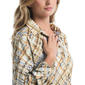 Womens Rafaella® Long Sleeve Button Front Plaid Blouse - image 4