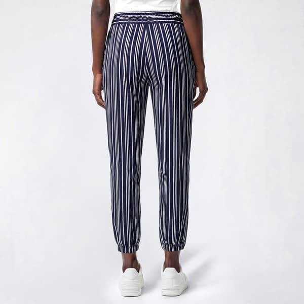 Petite Robert Louis Pull On Tie Waist Stripe Silky Knit Jogger