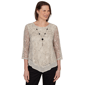 Petite Alfred Dunner Detail Driven 3/4 Sleeve Textured Blouse - image 1