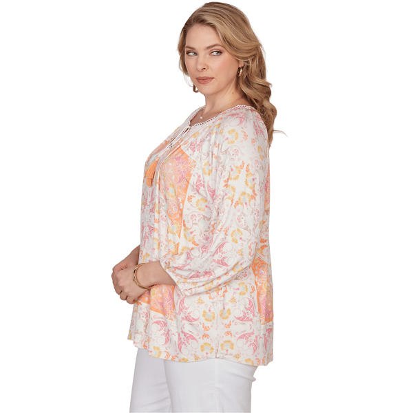 Plus Size Ruby Rd. Renaissance Romance Keyhole Neck Blouse