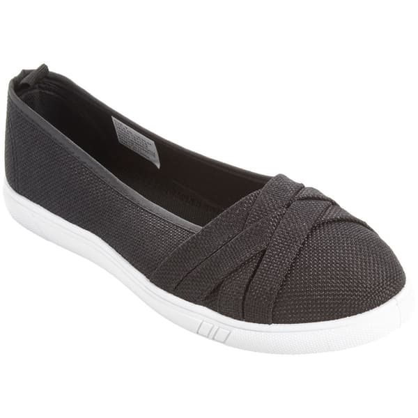 Womens Ashley Blue Solid Canvas Slip On Flats
