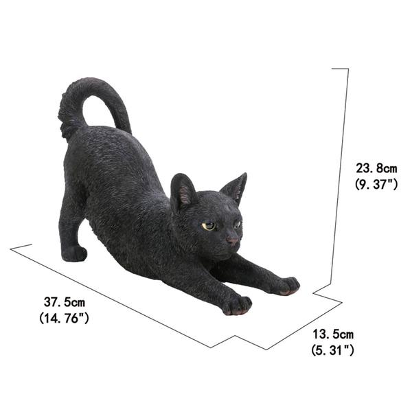 Hi-Line Gift Black Cat Stretching Garden Statue