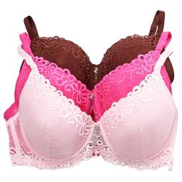 Juniors Juicy Couture 3pk. Push Up Bras with Charm - JC4162-3PKBV