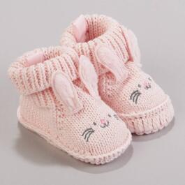 Baby Girl &#40;NB&#41; Gold Bug&#40;R&#41; Bunny Knit Slippers