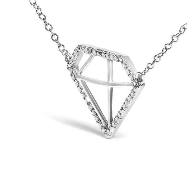 Haus of Brilliance Lab Grown Diamond Shaped Pendant Necklace