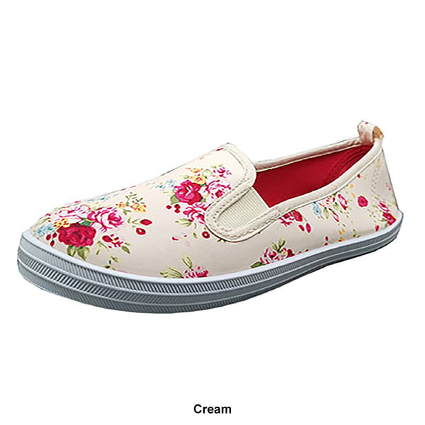 Womens Take A Walk Floral Canvas Flats