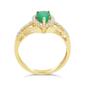 10kt. Gold Pear Emerald 1/5ctw. Diamond Ring - image 3