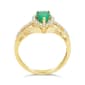 10kt. Gold Pear Emerald 1/5ctw. Diamond Ring - image 3