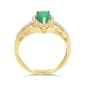 10kt. Gold Pear Emerald 1/5ctw. Diamond Ring - image 3
