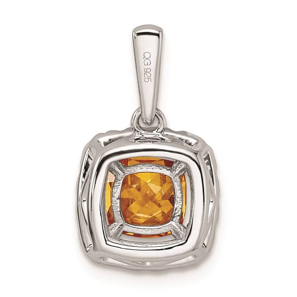 Pure Fire 14k White Gold Lab Grown Diamond & Citrine Halo Pendant