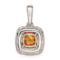 Pure Fire 14k White Gold Lab Grown Diamond & Citrine Halo Pendant - image 2