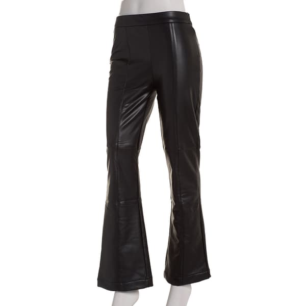 Womens Nicole Miller Vegan Leather Pull On Pants