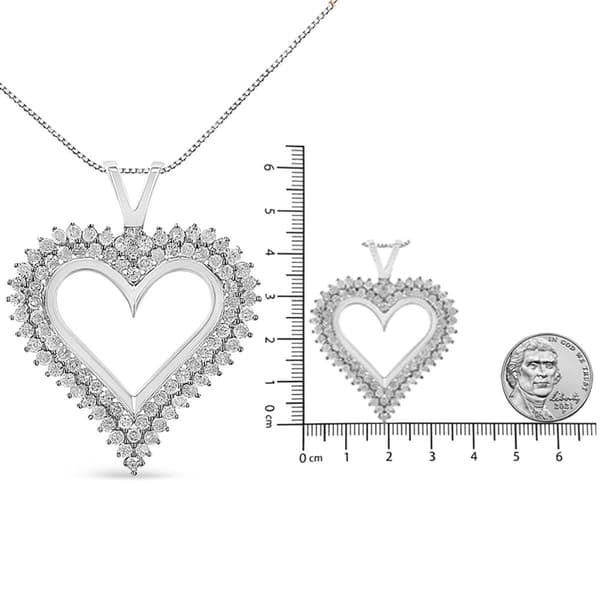 Haus of Brilliance Silver 1ctw. Lab Grown Diamond Heart Pendant