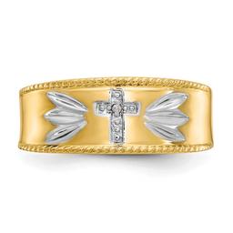 Mens Endless Affection™ 10kt. Gold Diamond Cross Wedding Band