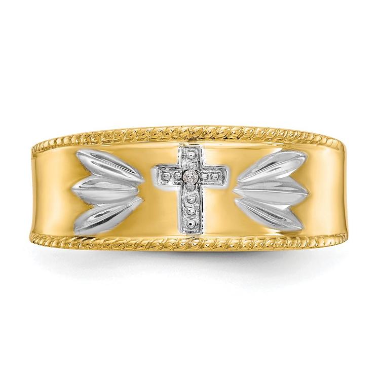 Mens Endless Affection™ 10kt. Gold Diamond Cross Wedding Band