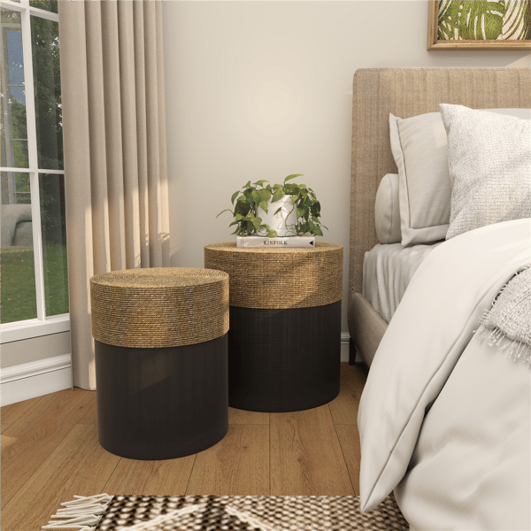 9th & Pike® Bohemian Black Wood Accent Table Set