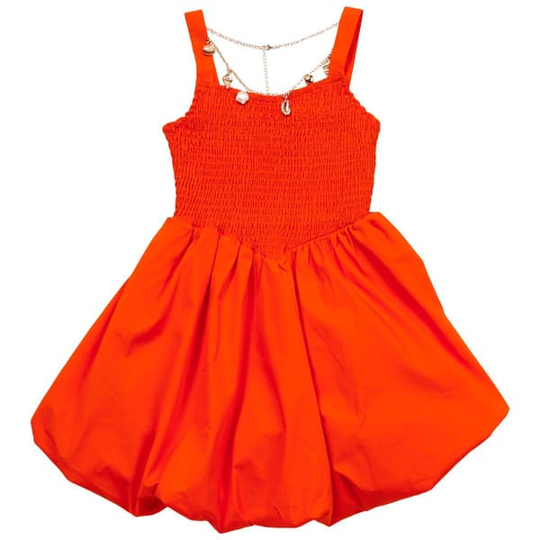 Girls (7-16) Rare Editions Smocked Bubble Skirt w/ Necklace - image 