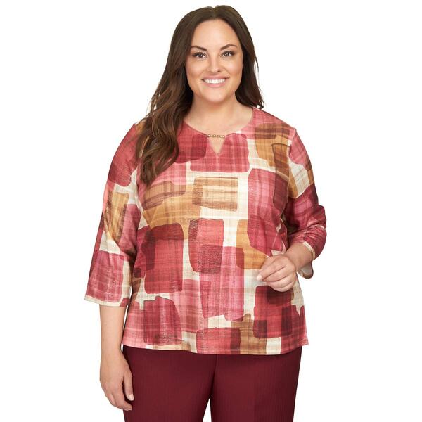 Plus Size Alfred Dunner Mulberry Street Color Block Blouse - image 