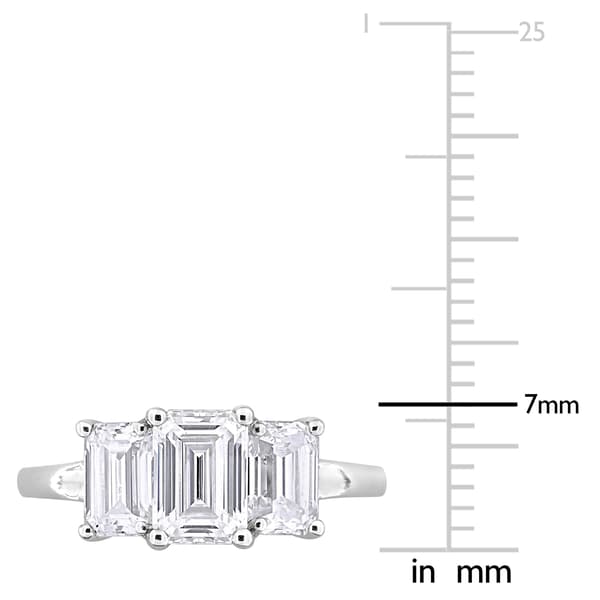 Sterling Silver 2 1/5ctw. White Moissanite Engagement Ring