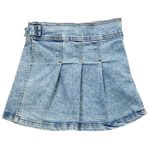 Girls &#40;7-16&#41; Jessica Simpson Pleated Denim Acid Wash Skirt - image 