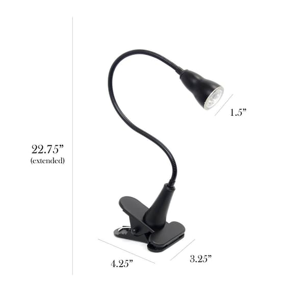 Simple Designs 1W LED Gooseneck Clip Light Desk Lamp