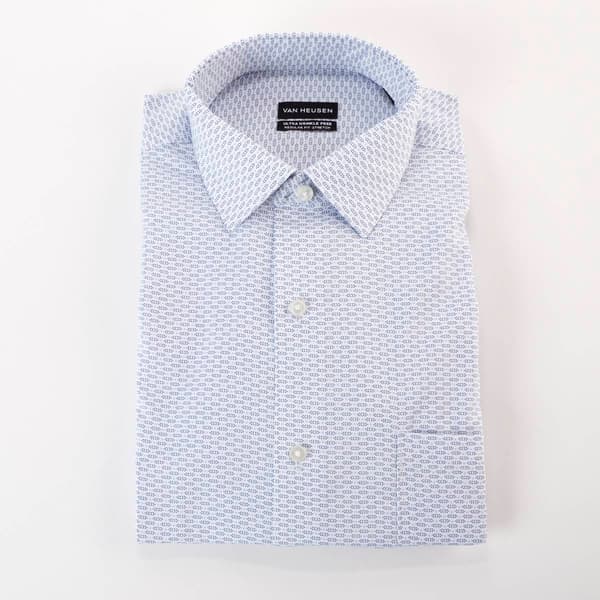 Mens Van Heusen(R) Ultra Wrinkle Free Dress Shirt - Sea Blue - image 