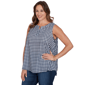 Plus Size Emaline Sapphire Serenade II Sleeveless Gingham Blouse - image 3
