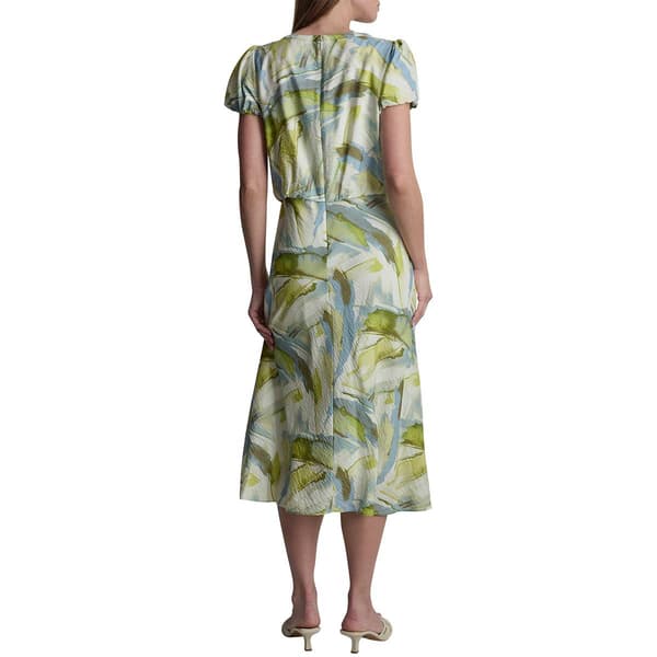 Womens DKNY Short Sleeve Watercolor Blouson Dress