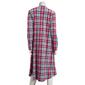 Petite White Orchard Long Sleeve Plaid Velour Nightgown - image 2