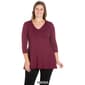 Plus Size 24/7 Comfort Apparel 3/4 Sleeve V-Neck Tunic - image 6