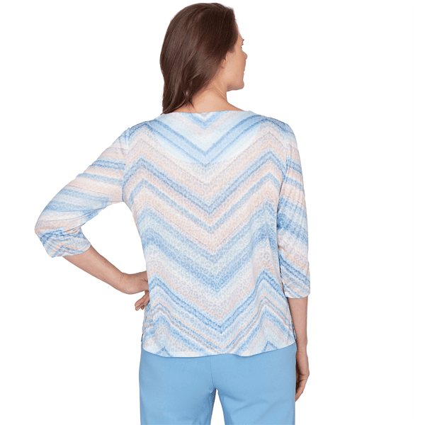 Petite Alfred Dunner St. Augustine Chevron Leopard Blouse